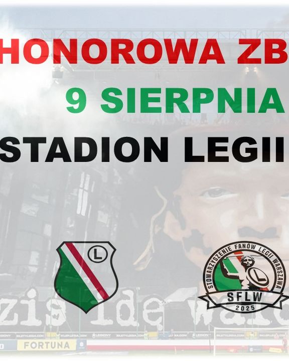 9 sierpnia zbiórka krwi na Stadionie Legii Warszawa