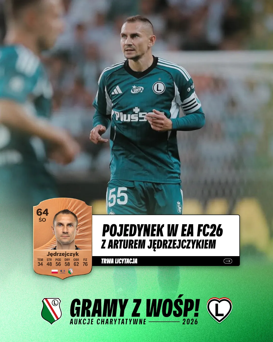 Legia Warszawa i Fundacja Legii grają z WOŚP